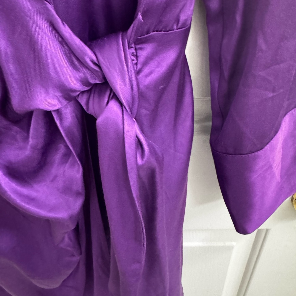 ZARA Purple Satin Wrap Dress - Picture 5 of 8